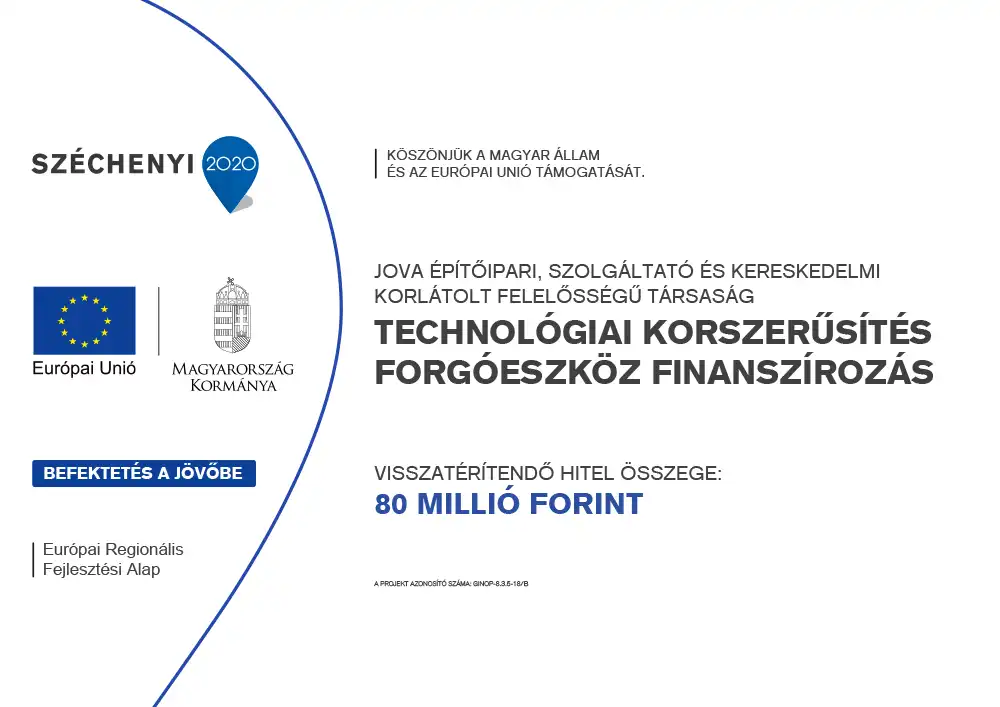 JOVA - Széchenyi 2020 - Technológiai korszerűsítés